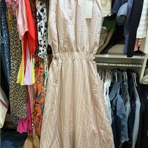 Elegant Beige Sleeveless Dress